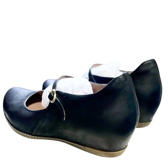 Dansko Black Leather Mary Jane Hidden Wedge Heels – Size 42 (US 11-11.5) - Picture 8 of 14